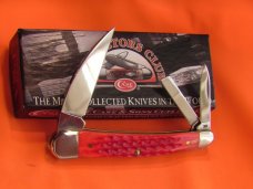 Case xx 2015 Wharncliffe Seahorse Whittler (6355wh ss) w Red Bone Handles & Green CCC Shield -NOS