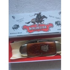 WINCHESTER SUNFISH ETCHED RED BONE WITH BUFFALO HEAD SHIELD
