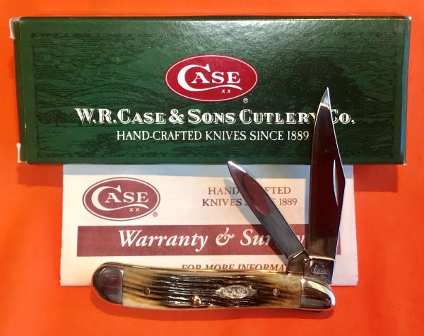 Case xx 2005 Peanut Knife (MDL# 6220 SS) with Olive Green Bone Handles -NOS in Orig Box Case xx 2005 Peanut Knife (MDL# 6220 SS) with Olive Green Bone Handles -NOS in Orig Box
