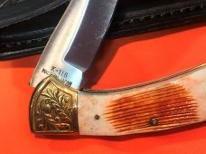 Vintage Parker IMAI K-116 Lockback Hunter Knife w Dall Sheep Blade Etching -Orig Sheath & Box -NOS