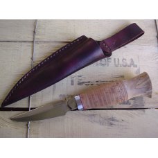 Fixed Blade for crafts, hobby, EDC, genuine birch bark and Karelian Birch, O1 Steel integral, sheath