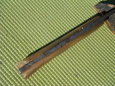 Large Antique Butcher Knife 18" OAL/12" Blade Horn scales Over 100 years old fixed blade knife Sharp