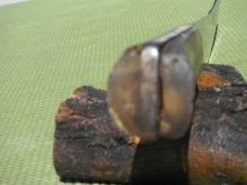 Large Antique Butcher Knife 18" OAL/12" Blade Horn scales Over 100 years old fixed blade knife Sharp