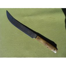 Large Antique Butcher Knife 18" OAL/12" Blade Horn scales Over 100 years old fixed blade knife Sharp