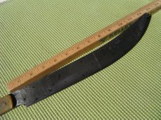 Large Antique Butcher Knife 18" OAL/12" Blade Horn scales Over 100 years old fixed blade knife Sharp