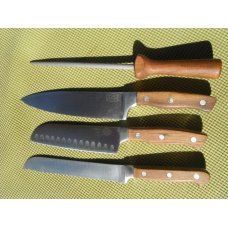 Vintage Set of Chicago Cutlery Kitchen Knives & Sharpening Steel.  4 pieces 