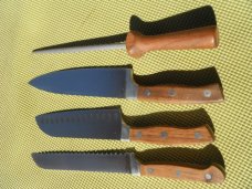 Vintage Set of Chicago Cutlery Kitchen Knives & Sharpening Steel.  4 pieces 