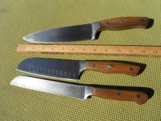 Vintage Set of Chicago Cutlery Kitchen Knives & Sharpening Steel.  4 pieces 
