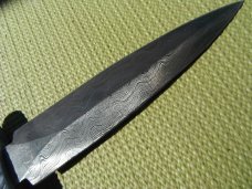 Custom Handmade Damascus Dagger. fixed blade knife With leather sheath