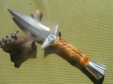 Custom Handmade Damascus Dagger. fixed blade knife With leather sheath