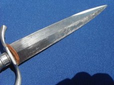 VINTAGE BALL & TALON HANDLED KORIUM DAGGER.  MADE IN SOLINGEN, GERMANY  W/ LEATHER SHEATH