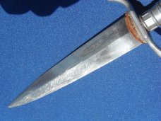 VINTAGE BALL & TALON HANDLED KORIUM DAGGER.  MADE IN SOLINGEN, GERMANY  W/ LEATHER SHEATH