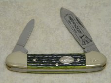 Boker Solingen Germany 1993 Wildlife Series "Largemouth Bass" Green Bone Canoe Knife in Box