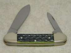 Boker Solingen Germany 1993 Wildlife Series "Largemouth Bass" Green Bone Canoe Knife in Box