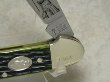Boker Solingen Germany 1993 Wildlife Series "Largemouth Bass" Green Bone Canoe Knife in Box