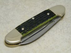 Boker Solingen Germany 1993 Wildlife Series "Largemouth Bass" Green Bone Canoe Knife in Box
