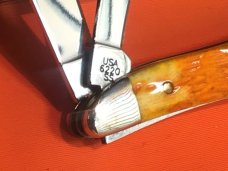 Case xx 2005 Peanut Knife (MDL# 6220 SS) w/ Orange Peel Bone Handles -NOS in Orig Box