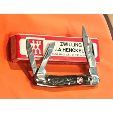 Vintage J A Henckels 3 Blade Whittler (HK-7-S) Pocket Knife w/ Great Stag Handles! -NOS