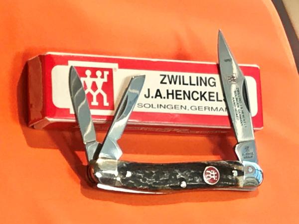 Vintage J A Henckels 3 Blade Whittler (HK-7-S) Pocket Knife w/ Great Stag Handles! -NOS Vintage J A Henckels 3 Blade Whittler (HK-7-S) Pocket Knife w/ Great Stag Handles! -NOS