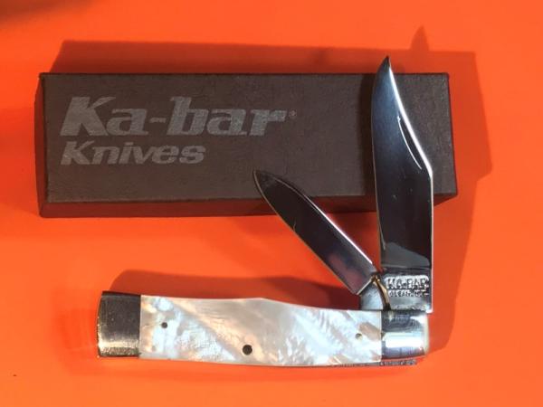 Vintage Ka-Bar 2 Blade Jack / GunStock Pocket Knife with Mother of Pearl Handles -NOS Vintage Ka-Bar 2 Blade Jack / GunStock Pocket Knife with Mother of Pearl Handles -NOS