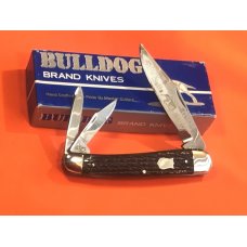 Bulldog Brand Whittler w Green Pick Bone Handles Fighting Bulldogs Blade Etch amp NOS