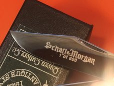 Schatt & Morgan Rail Splitter Knife w/ Super Genuine Stag Horn Handles - 1 of 600 -NOS and M/NM
