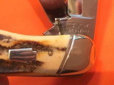 Schatt & Morgan Rail Splitter Knife w/ Super Genuine Stag Horn Handles - 1 of 600 -NOS and M/NM