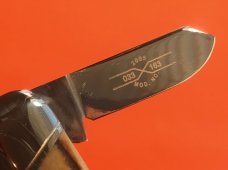 Schatt & Morgan Rail Splitter Knife w/ Super Genuine Stag Horn Handles - 1 of 600 -NOS and M/NM