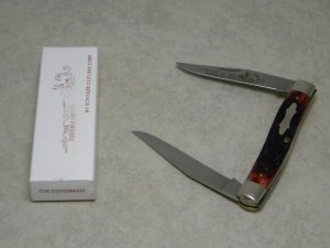 Schrade + USA TM-3 Red Bone "The Fisherman" Muskrat Knife in Box