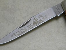Schrade + USA TM-3 Red Bone "The Fisherman" Muskrat Knife in Box