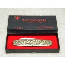 Winchester Trademark USA 1987-1 Brass 2 Blade Pen Knife in Box