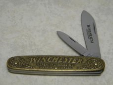 Winchester Trademark USA 1987-1 Brass 2 Blade Pen Knife in Box