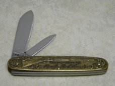 Winchester Trademark USA 1987-1 Brass 2 Blade Pen Knife in Box