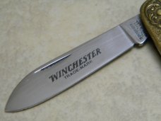 Winchester Trademark USA 1987-1 Brass 2 Blade Pen Knife in Box