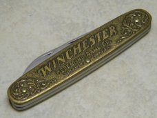 Winchester Trademark USA 1987-1 Brass 2 Blade Pen Knife in Box