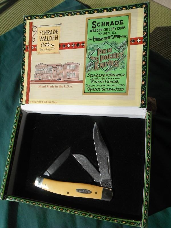 Schrade Walden Cigar Box Classic 3 blade stockman Pocketknife made in the USA!!! Schrade Walden Cigar Box Classic 3 blade stockman Pocketknife made in the USA!!!