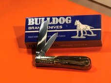 Vintage Bulldog Brand HAND MADE, 2 Blade "Our Best" Tobacco Barlow w/ Fantastic Deer Stag Handles