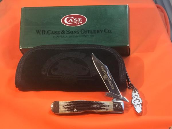 Case xx 2002 CheetahKnife (MDL# 6111 1/2) w/ Burnt Moss Bone Handles -NOS in Orig Zip Pouch +Box Case xx 2002 CheetahKnife (MDL# 6111 1/2) w/ Burnt Moss Bone Handles -NOS in Orig Zip Pouch +Box