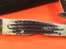 Case xx 2002 CheetahKnife (MDL# 6111 1/2) w/ Burnt Moss Bone Handles -NOS in Orig Zip Pouch +Box 