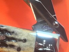 Case xx 2002 CheetahKnife (MDL# 6111 1/2) w/ Burnt Moss Bone Handles -NOS in Orig Zip Pouch +Box 