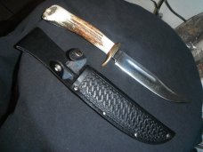 KARL PETERS JR SOLINGEN GERMANY VINTAGE HUNTING BOWIE KNIFE WITH SHEATH