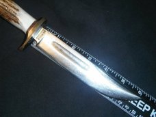 KARL PETERS JR SOLINGEN GERMANY VINTAGE HUNTING BOWIE KNIFE WITH SHEATH