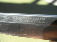 Vintage 1960's Hackman Finland Tapio Wirkkala  Puukko Knife & Sheath Large 4 " Blade Version