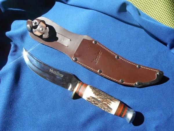 ORIGINAL GERMAN LINDER BOWIE KNIFE WITH STAG HANDLE 440A STAINLESS STEEL BLADE ORIGINAL GERMAN LINDER BOWIE KNIFE WITH STAG HANDLE 440A STAINLESS STEEL BLADE