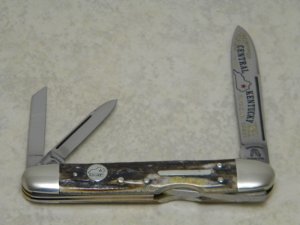 Fight'n Rooster Germany Stag Lockback Whittler Knife - CKKC Central Kentucky Knife Club 1987