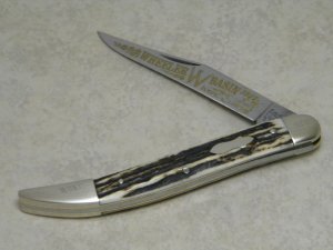 Fight'n Rooster Germany Stag Toothpick Knife - WBKC Wheeler Basin Knife Club c.1985
