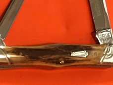 Schatt & Morgan Whittler Knife w/ Super Genuine Stag Horn Handles -1 of 600 -NOS & M/NM