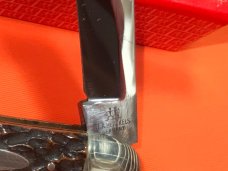 J A Henckels (Long Arm Twin Men) 3 Blade Whittler Knife w Great Red'ish Pick Bone Handles! NOS