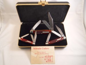 Schrade Old Timer Red Bone Set USA Mint