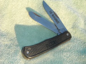 Vintage, Large, United Cutlery UC325 "12 Gauge", 2 Blade Trapper Knife. Made in Japan!!!